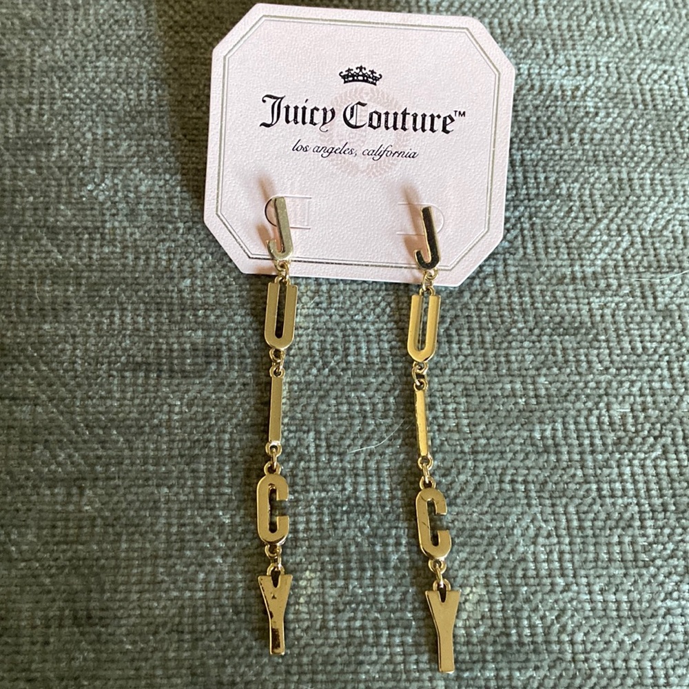 Gold juicy couture earrings